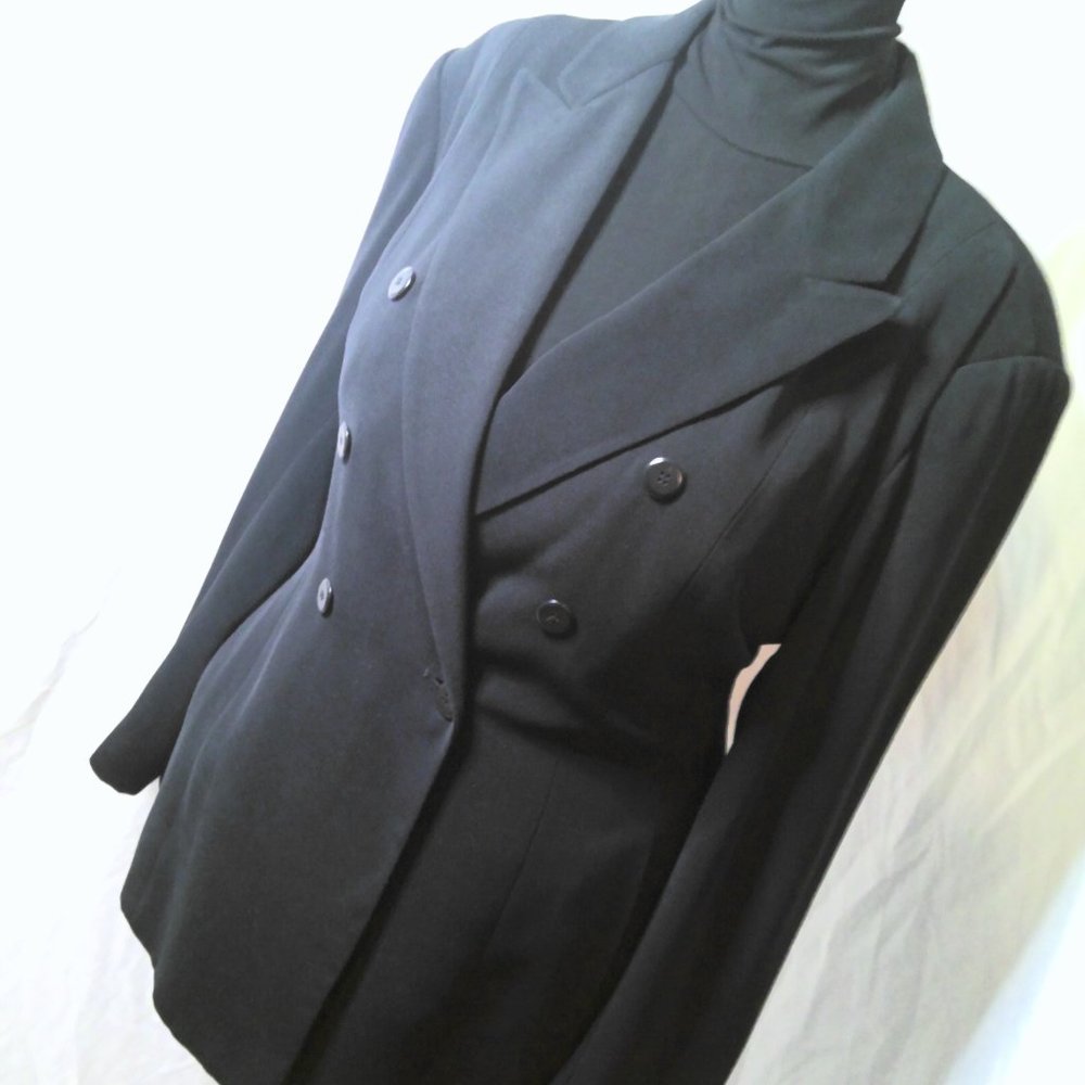 Rena Rowan Black Classic Double Breast Blazer 16